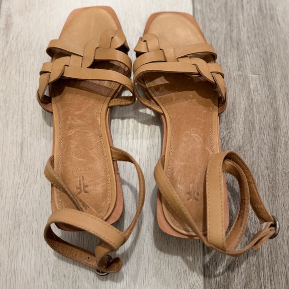 Frye Tan Ankle Strap Women's Sandals - Picture 2 of 3